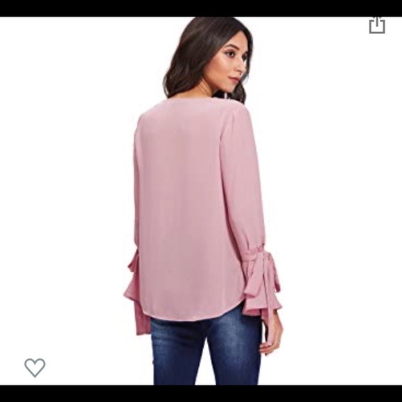 Pearled Long Bell Sleeve Blouse - Picture 2 of 3